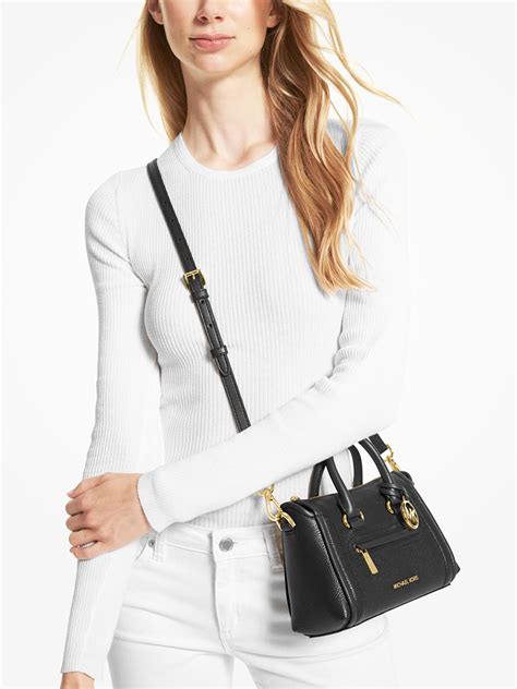 michael kors carine extra-small pebbled leather satchel|michael kors carine satchel.